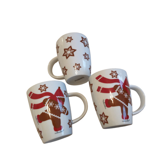 Crate & Barrel 3-Piece Skating Gingerbread Mugs Holiday Christmas Vacation Fun - Picture 8 of 8